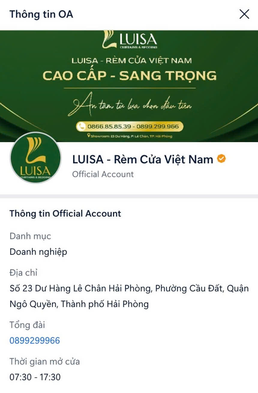 Luisa - Mành rèm cửa Việt Nam - Chuyên cung cấp các loại rèm đẹp tại Hải Phòng